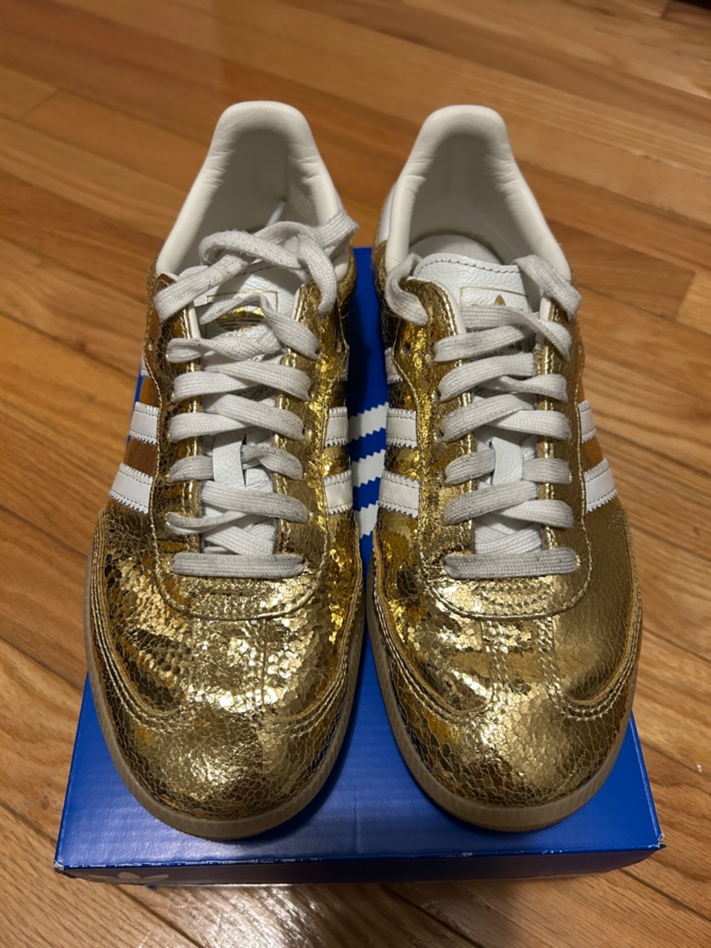 adidas Originals Gold and White Samba Women's Sneakers